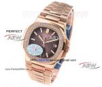 Perfect Replica OE Factory 5713 Swiss Patek Philippe Nautilus Rose Gold Diamond Watches